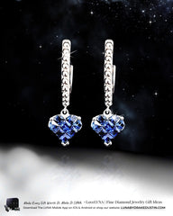 #LoveLVNA | Natural Blue Sapphire Gemstones Hoop Dangling Diamond Earrings 18kt