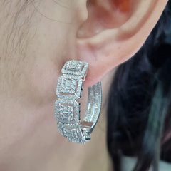 #TheSALE |  Classic Baguette Hoop Diamond Earrings 18kt