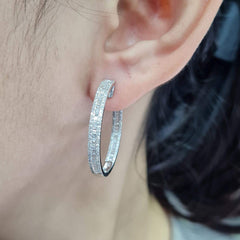 #TheSALE |  Classic Baguette Hoop Diamond Earrings 14kt