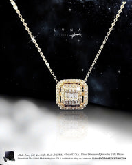 #LoveLVNA | Golden Classic Emerald Halo Diamond Necklace 14kt