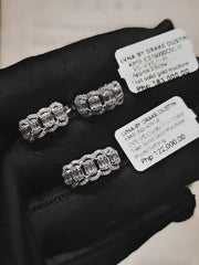 #LVNA2024 | Round Oval Paved Hoop Deco Diamond Earrings 14kt