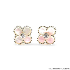 #TheSALE | Mother Pearl Clover Diamond Earring 14kt