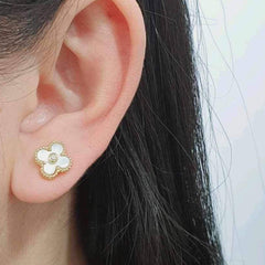 #TheSALE | Mother Pearl Clover Diamond Earring 14kt