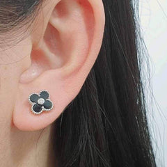 #TheSALE | Black Onyx Clover Diamond Earring 14kt