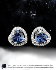 #LVNA2024 | Heart Blue Sapphire Stud Diamond Earrings 14kt