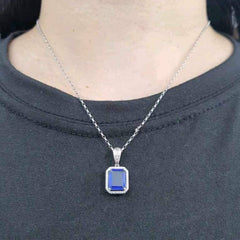 #TheSALE | Blue Sapphire Emerald Gemstone Diamond Necklace 14kt