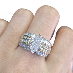 #TheSALE | Multi Tone Marquise Diamond Unisex Ring 14kt