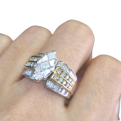 #TheSALE | Multi Tone Marquise Diamond Unisex Ring 14kt