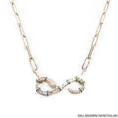 #TheSALE | Golden Chain Infinity Serpent Diamond Necklace 14kt