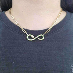 #TheSALE | Golden Chain Infinity Serpent Diamond Necklace 14kt
