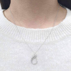 #TheSALE | Pear Halo Diamond Necklace 14kt