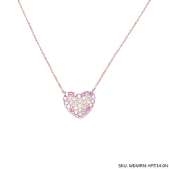 #TheSALE | Heart Colored Gemstones Diamond Necklace 14kt