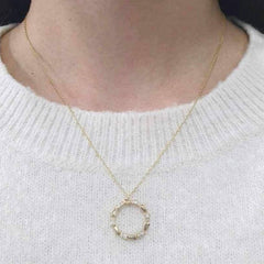 #TheSALE | Golden Round Diamond Necklace 14kt