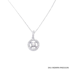 #TheSALE | Round Halo Diamond Necklace 14kt