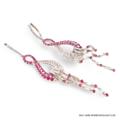 #TheSALE | Infinity Natural Ruby Diamond Hoop Dangling Earrings 18kt