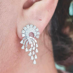 #TheSALE | Chandelier Round Pear Statement Diamond Earrings 18kt