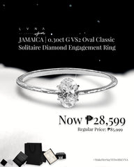 JAMAICA | 0.30ct G VS2 Oval Classic Solitaire Diamond Engagement Ring
