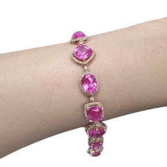 #TheSALE | Multi Shape Pink Ruby Nano Diamond Bracelet 14kt