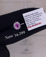 #ThePromise | Floral Pink Sapphire Deco Gemstones Diamond Ring 18kt #LoveLVNA