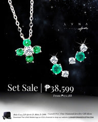#BuyNow | Green Emerald Crawler Earrings & Necklace Diamond Jewelry Set 18kt