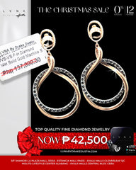 CLEARANCE BEST | Rose Infinity Black Diamond Circle Drop Dangling Diamond Earrings 14kt