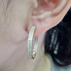 #TheSALE | Golden Baguette Hoop Diamond Earrings 14kt