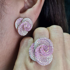 #TheSALE | Floral Pink Ruby Statement Diamond Jewelry Set 14kt