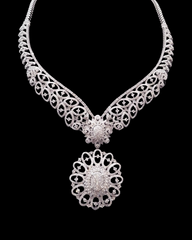 Oval Marquise Halo Statement Diamond Necklace 14kt