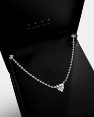 5ct Trillion Cut Solitaire Center Half Eternity Choker Diamond Necklace | LVNA Signatures