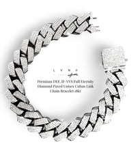 #LVNA2024 | Premium DEF, IF-VVS Full Eternity Diamond Paved Unisex Cuban Link Chain Diamond Bracelet 18kt