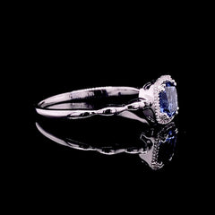 CLEARANCE BEST | Dainty Blue Sapphire Gemstone Diamond Ring 14kt
