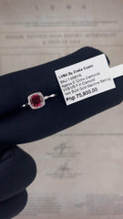 CLEARANCE BEST | #LoveLVNA Dainty Red Ruby Sapphire Gemstone Diamond Ring 14kt