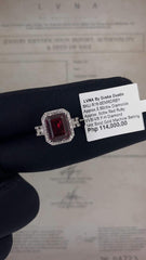CLEARANCE BEST | Halo Ruby Gemstones Diamond Ring 14kt