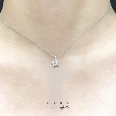#LVNA礼品 |精致的星星钻石项链 18kt 黄金链