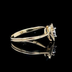 #LVNA2024 | Golden Classic Dainty Heart Halo Diamond Ring 14kt