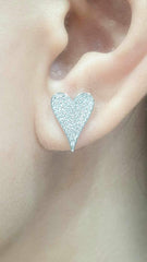 CLEARANCE BEST | Heart Spade Paved Diamond Earrings 14kt