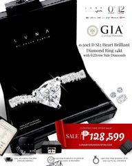 CLR | 0.50ct D SI2 Heart Brilliant Diamond Ring GIA Certified 14kt