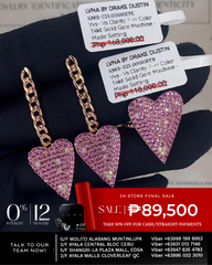 #LVNA2024 |  Golden Heart Dangling Pink Gemstones Diamond Jewelry Set 14kt