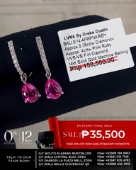 #LVNA2024 | Teardrop Pink Ruby Gemstones Dangling Diamond Earrings 14kt