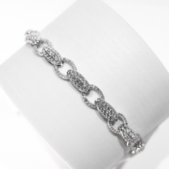 Unisex Studded Link Paved Eternity Diamond Bracelet 14kt