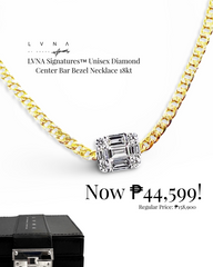 LVNA Signatures™️ Unisex Diamond Center Bar Bezel Necklace 18kt #LoveLVNA