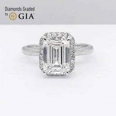 1.70ct E SI1 Emerald Cut Diamond Engagement Ring 18kt GIA Certified