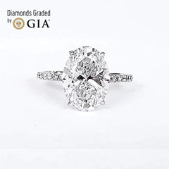2.01ct K SI2 Oval Cut Diamond Engagement Ring 18kt GIA Certified