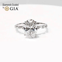 2.01ct M VVS1 Oval Cut Diamond Engagement Ring 18kt GIA Certified