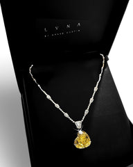 #LVNA2024 | LVNA Signatures 32ct Heart Brilliant Natural Citrine Gemstone Center Piece with 2.2cttw Diamond Necklace 14kt