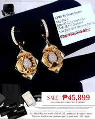 #LVNA2024 |  Golden Flower Drop Dangling Diamond Earrings 14kt
