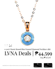 #LVNA2024 | 0.30ct Classic Round Blue Enamel Diamond Necklace 18kt