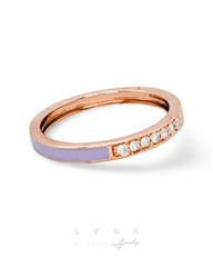 #LVNA2024 | Rose Eternity Round Lavender Enamel Diamond Ring 18kt