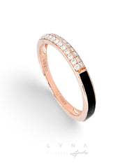 #LVNA2024 | Rose Eternity Round Black Enamel Diamond Ring 18kt