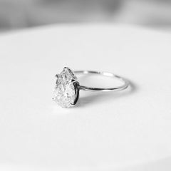 3.01ct Pear Brilliant Natural Diamond Engagement Ring 14kt | GIA Certified